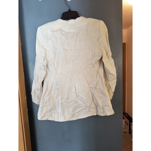 H&M Linen Blend Open Front Business Casual Blazer Jacket Women's Size 8 - Picture 2 of 5
